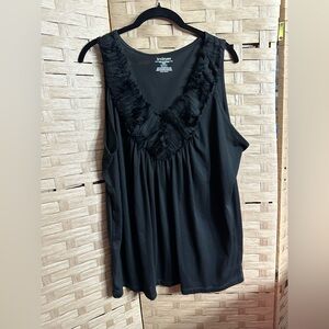 Sz 18/20 LB Elegant Black Tank Top, perfect for layering - office to night out!